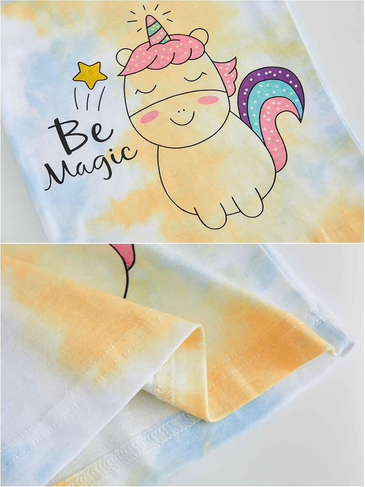 Mädchen Pyjamas 100% Baumwolle Schlafanzug für Kinder Schlafkleidung Langarm 4 Stück Set 1-12 Jahre