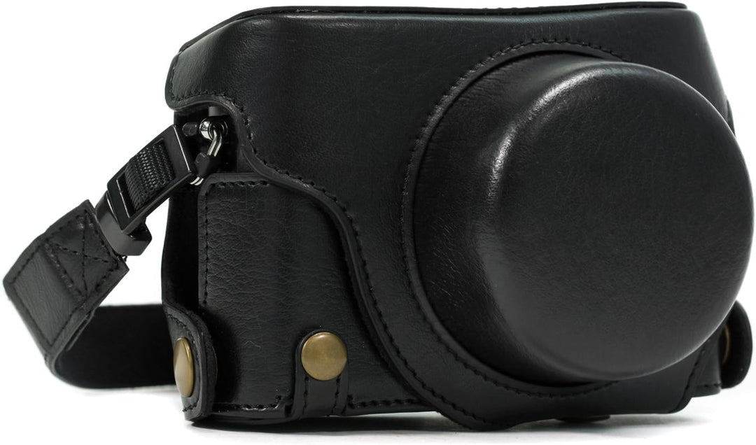 MegaGear Panasonic Lumix DMC-LX100 Ever Ready Leder Kamera-Case mit Trageriemen und Batteriezugang s