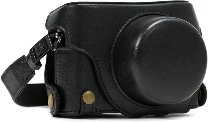 MegaGear Panasonic Lumix DMC-LX100 Ever Ready Leder Kamera-Case mit Trageriemen und Batteriezugang s