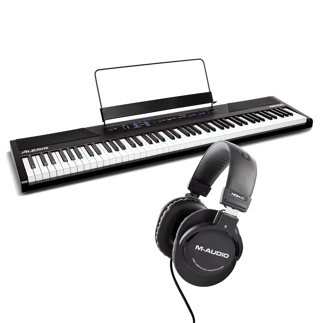 Alesis Recital &amp; M-Audio HDH40 – 8-Tasten Einsteiger Digital Piano Keyboard mit halbgewichteten Tast