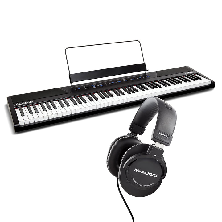 Alesis Recital &amp; M-Audio HDH40 – 8-Tasten Einsteiger Digital Piano Keyboard mit halbgewichteten Tast
