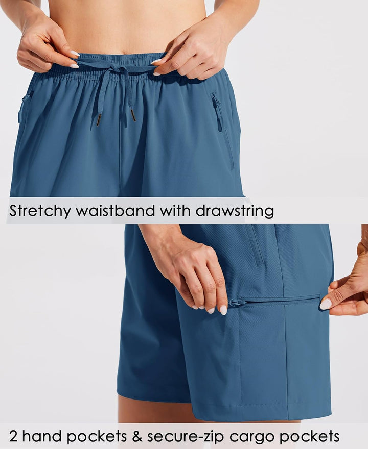 WILLIT Damen Cargo Shorts schnelltrocknend Wandern aktiv Shorts leichte Sport Sommer Shorts mit Tasc