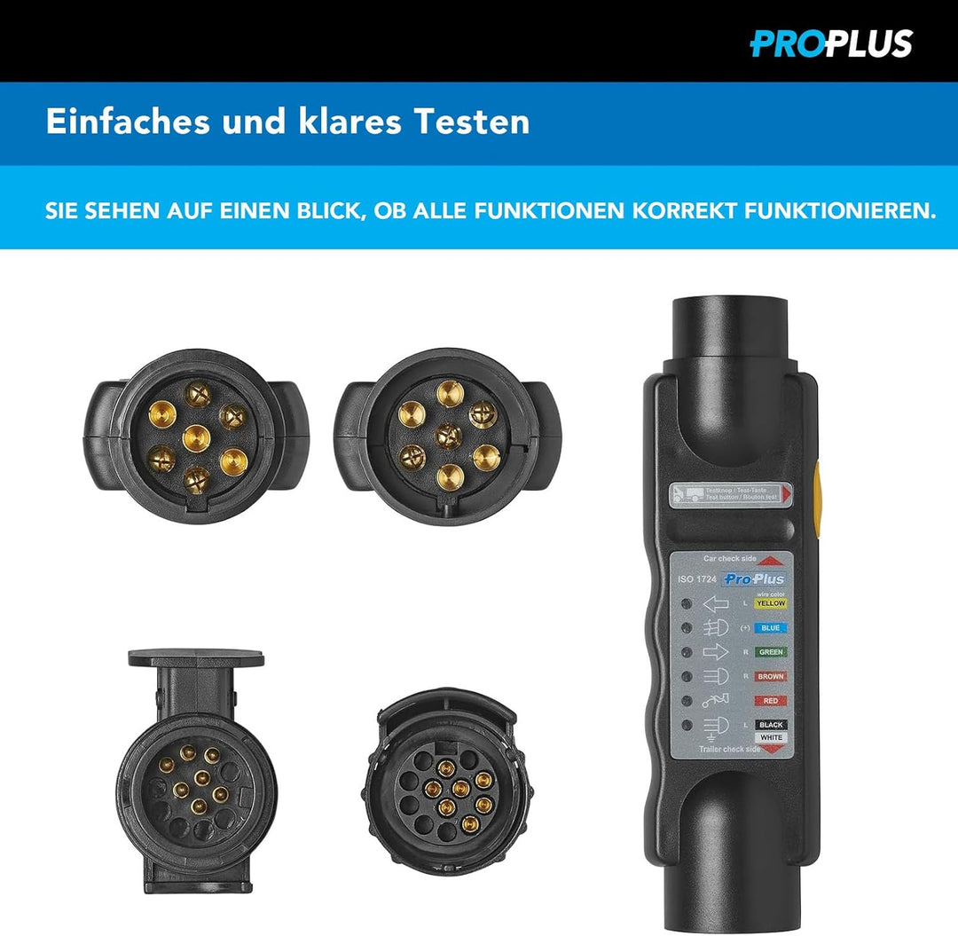 Anhängerbeleuchtung Testen Gerät 7-Polig 13-Polig Anhängersteckdose Camping Lichttester Messgerät Ca