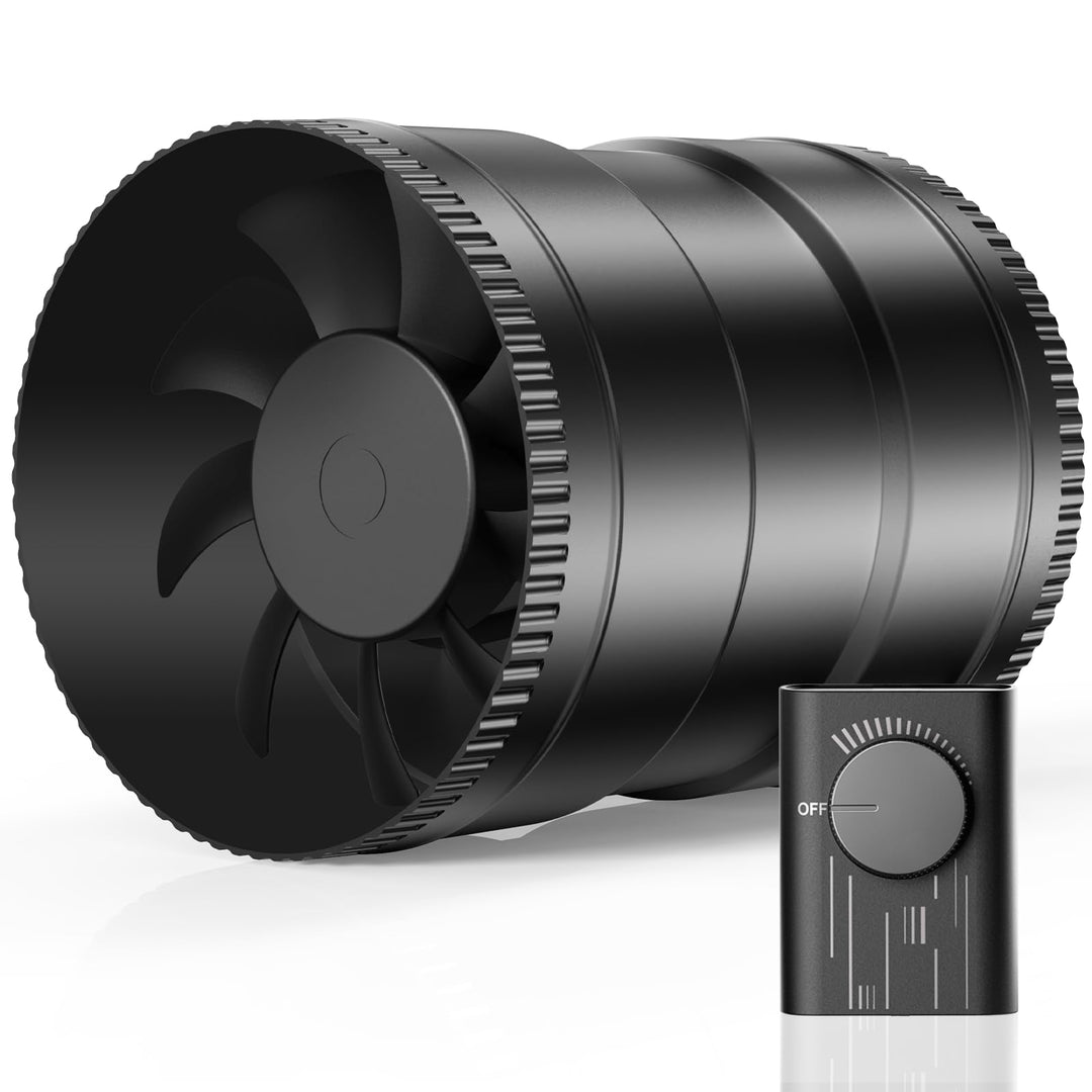 Hon&Guan 150 mm Rohrventilator Regelbar, 587 m³/h Rohrlüfter, Abluftventilator mit Stecker Upgrade C