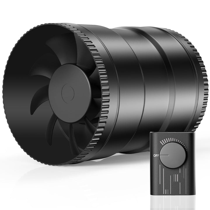 Hon&Guan 150 mm Rohrventilator Regelbar, 587 m³/h Rohrlüfter, Abluftventilator mit Stecker Upgrade C