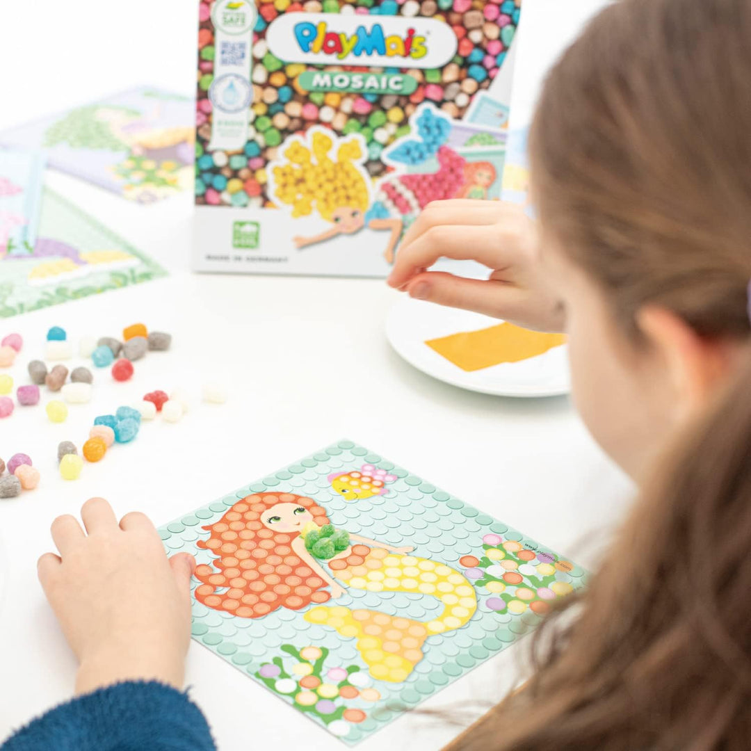 Playmais MOSAIC Dream Mermaid Kreativ-Set zum Basteln für Kinder ab 5 Jahren | Über 2.300 Stück & 6