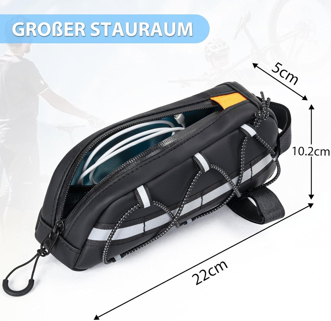 Vordere Packtasche,Rahmentasche,2 in 1 Wasserfest & Reflektierend Geeignet Geeignet für Fahrräder un
