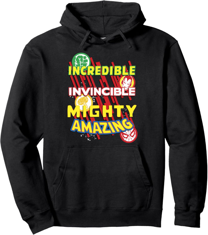 Marvel Avengers Incredible Invincible Mighty Amazing Pullover Hoodie