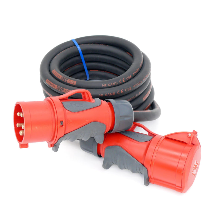 CEE Starkstromkabel (1,5m-50m) 32A Verlängerungskabel Titanex H07RN-F 5x6mm² mit PCE Grip Stecker un