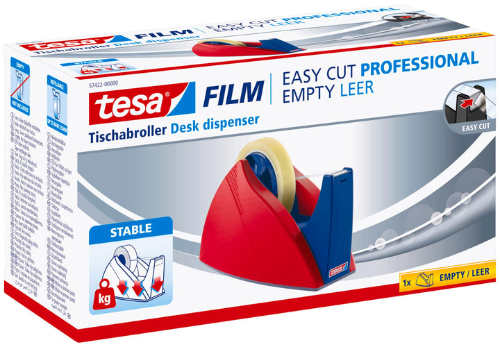 tesa Easy Cut Professional - Standfester Tischabroller für tesafilm - zur Verarbeitung von grossen K