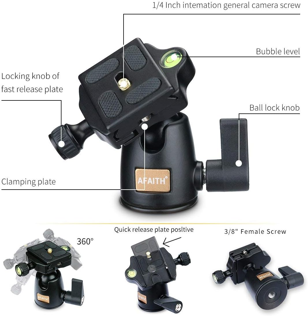 AFAITH Professional Stativ Tragbare Magnesium-Aluminiumlegierung Stativ Monopod &amp; Kugelkopf für SLR-