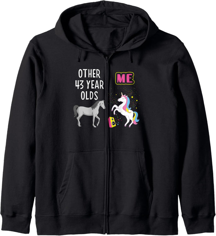 43rd Birthday Gift 43 Year Old Wife Aunt Mom Unicorn Lover Kapuzenjacke