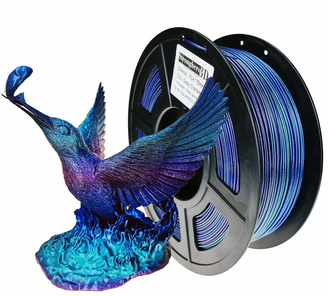 Stronghero3D PLA 3D-Drucker-Filament, 1,75 mm, Vertigo Galaxy Rainbow, mehrfarbig, Genauigkeit +/- 0