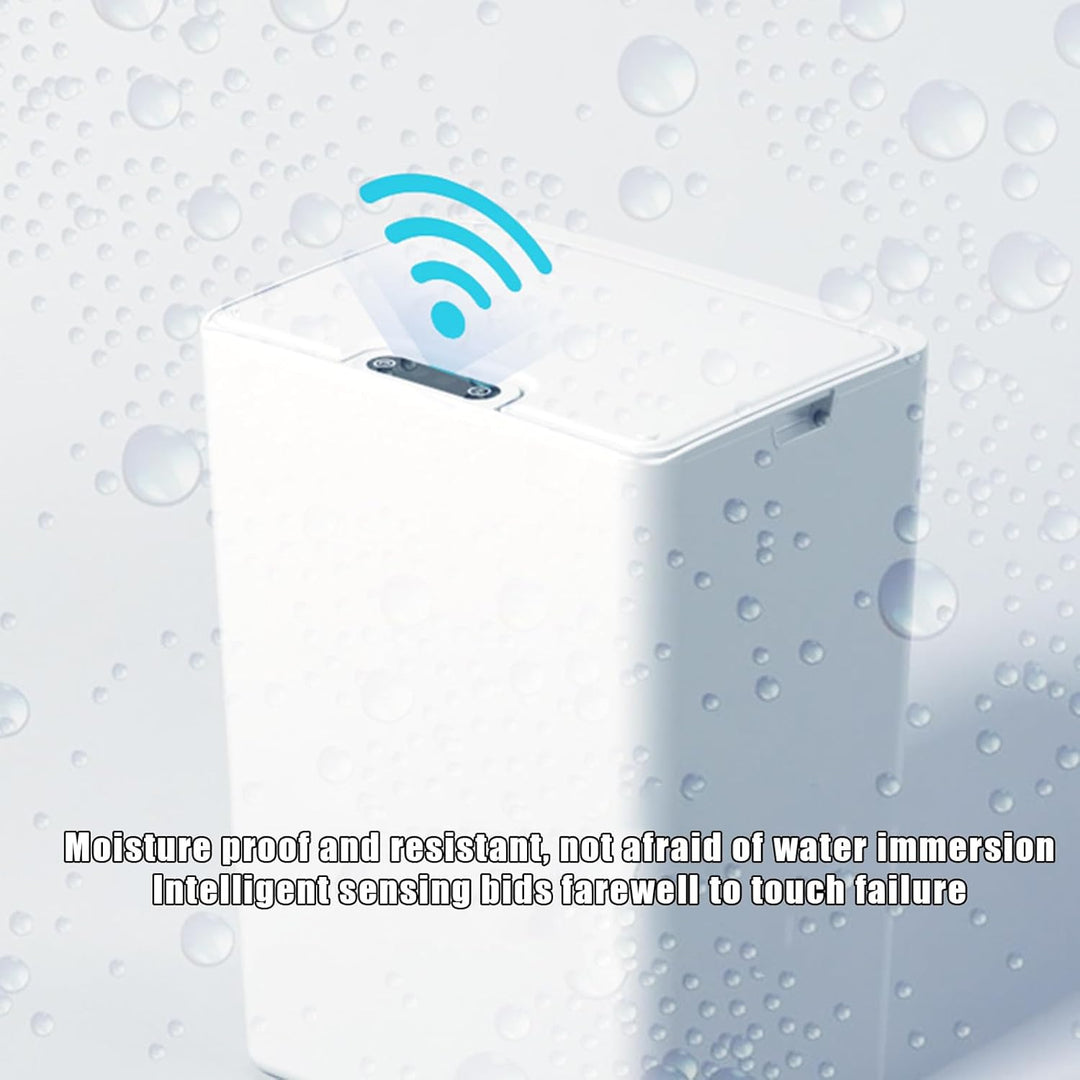 15L Badezimmer Mülleimer mit Deckel,Automatischer Sensor Mülleimer aus Kunststoff,IPX5 Wasserdichter