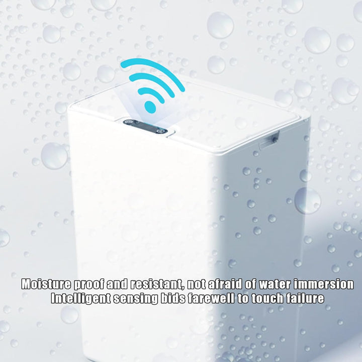 15L Badezimmer Mülleimer mit Deckel,Automatischer Sensor Mülleimer aus Kunststoff,IPX5 Wasserdichter
