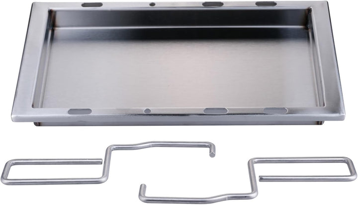 SANTOS einsetzbare Grillpfanne/Einsatzpfanne - Edelstahl Plancha - 27x36,5x4cm - Broil King Monarch