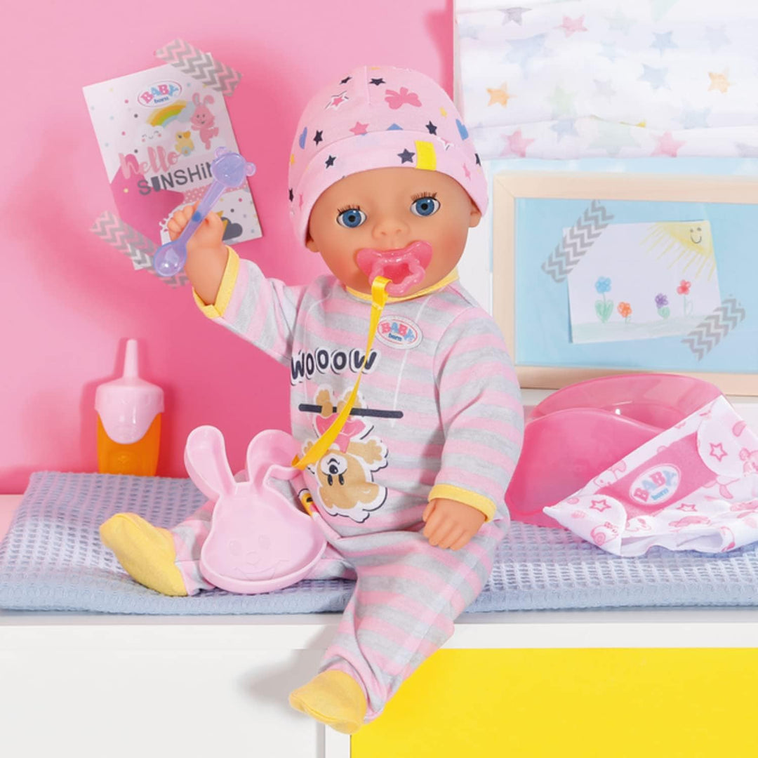 BABY born Little Girl 36cm - 831960 - Puppe mit Strampler und Mütze - 7 Accessoires - Für Kleinkinde
