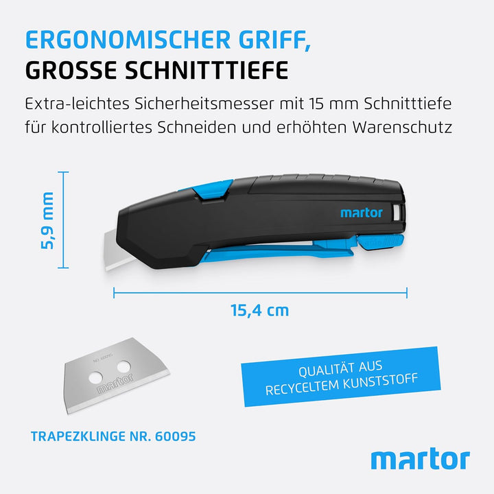 MARTOR Cuttermesser SECUPRO 425 I Sicherheitsmesser mit Zangengriff und automatischem Klingeneinzug