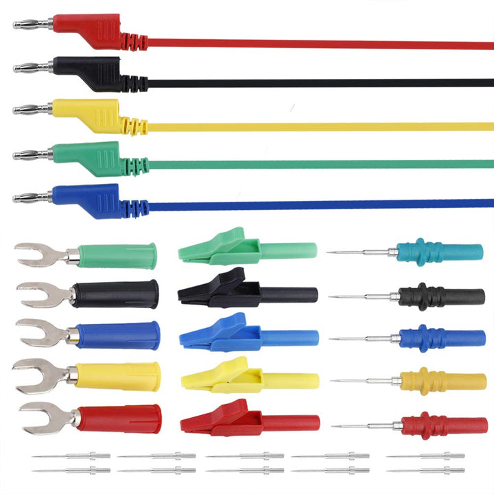 4 mm Bananenstecker Messleitungen Set P1036B Krokodilklemmen U Sonden Kit für Multimeter Test, 4 mm