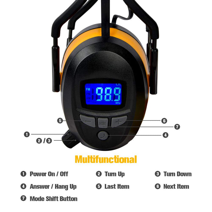 Gardtech Gehörschutz, Kapselgehörschutz mit Radio/Bluetooth/FM, Sicherheits-Ohrenschützer mit NRR 29