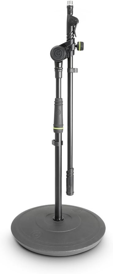 Gravity MS 2222 B - Mikrofonständer Kurz mit Tellerfuss und 2-Punkt Ausziehgalgen, Schnellverriegelu