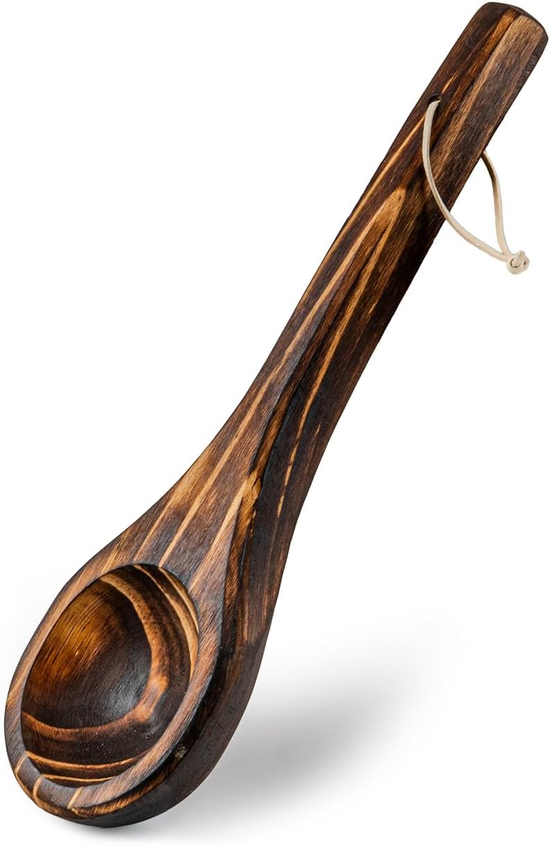 SAUNAINTER Sauna Eimer mit Kelle - Saunazubehör Set, Yakisugi Japan Stil verkohltes Holz, Kunststoff