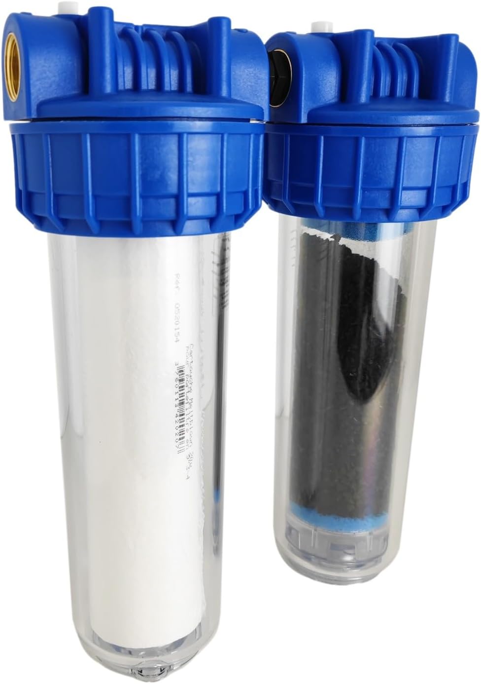 Doppelter Wasserfilterhalter 9"3/4 20/27f Mit 20µm Sediment Und Aktivkohlekartusche