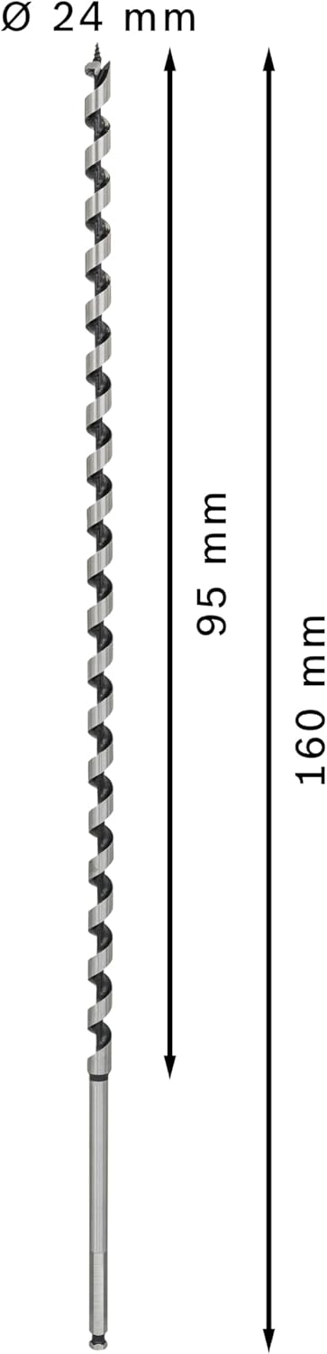 Bosch Professional Holzschlangenbohrer mit 1/4"-Sechskantschaft (Ø 12 mm) Durchmesser: 12/Gesamtläng