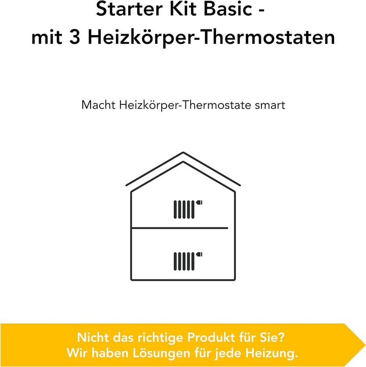 tado° BASIC smartes Heizkörperthermostat – Wifi Starter Kit V3+, inkl. 3 x Thermostat für Heizung –