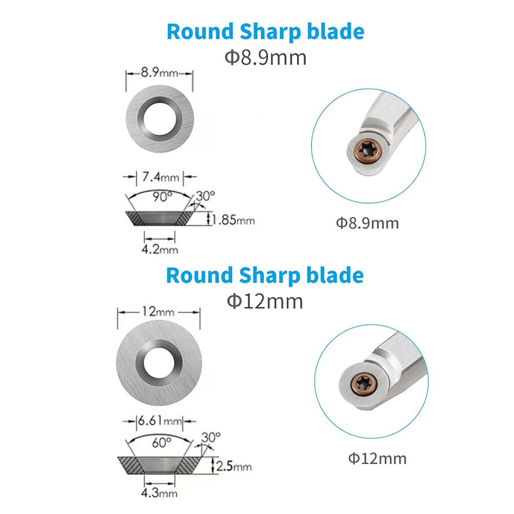 DEEFIINE Hartmetall Wendeschneidplatten Set fur DrehmeiBel, 8 Stück CNC Hartmetall Drechselwerkzeuge