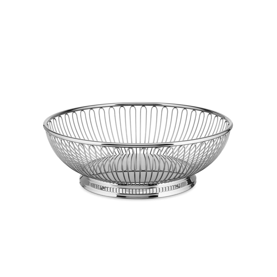 Alessi 826/24 - Design Herzstück Drahtkorb aus Edelstahl 18/10, poliert, Silber H 8,5cm / Ø 24,5cm,