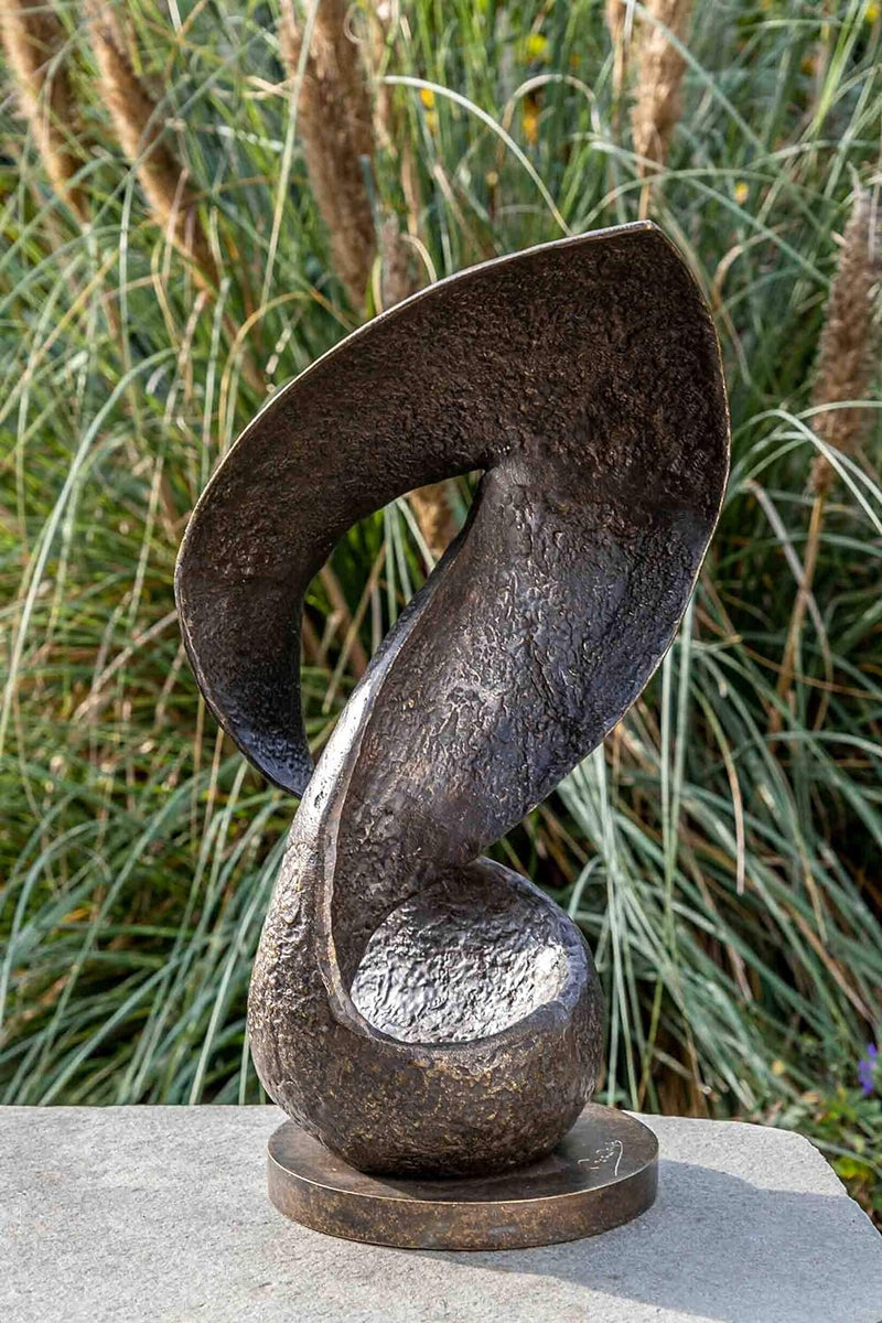 IDYL Bronze-Skulptur Moderne Skulptur Wave | 55x30x25 cm | Bronze-Figur handgefertigt | Gartenskulpt