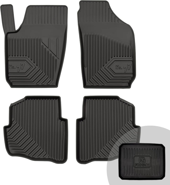 FROGUM No.77 Gummimatten Ganzjahresset von Auto Fussmatten Autofussmatten für Skoda Fabia I 1999-200