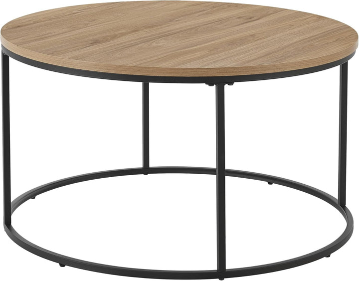 [en.casa] Couchtisch Kuhmoinen 45 x 80 cm Beistelltisch Wohnzimmertisch Sofatisch rund Schwarz/Holzo