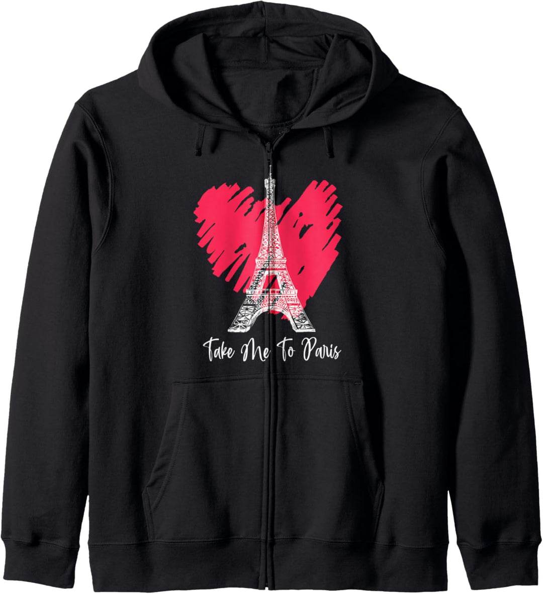 Vintage Paris and Eiffel Tower Gifts T'aime Paris Kapuzenjacke