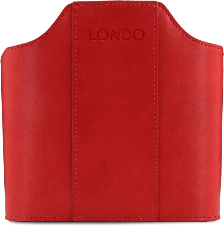 Londo Leder Fernbedienung Organizer und Halter (Rot) &amp; Leder Taschenleerer - Vide Poche - Ledertable