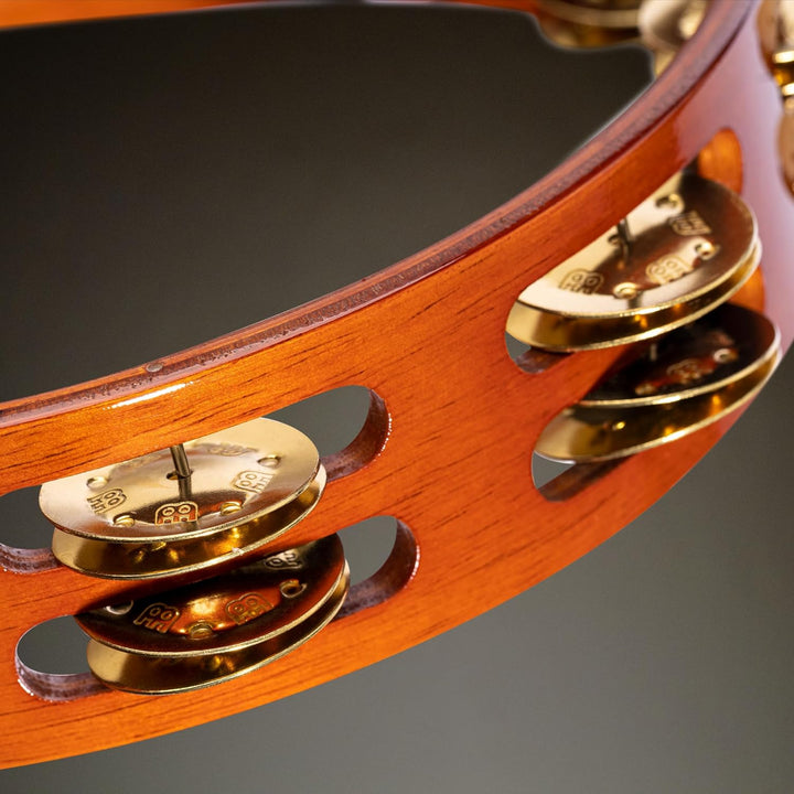 Meinl Percussion TA2B-AB Holztamburin mit Messingschellen (2-reihig), 25,40 cm (10 Zoll) Durchmesser