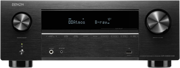 Denon AVR-X2800HDAB 7.2-Kanal AV-Receiver, HiFi Verstärker mit Dolby Atmos, DTS:X, 6 HDMI Eingängen