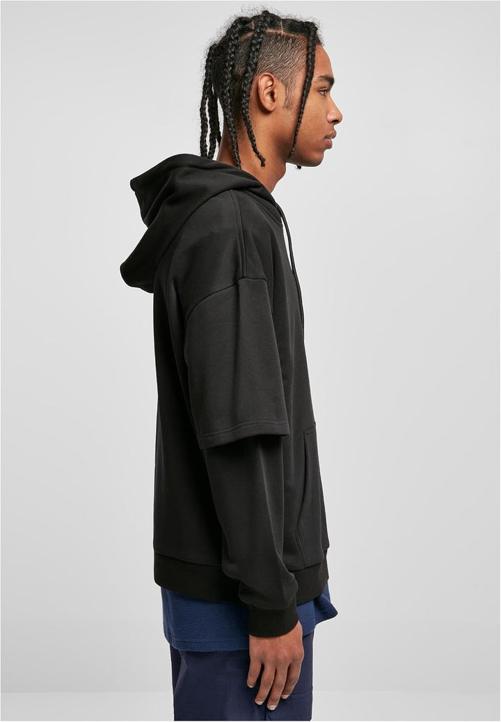 Urban Classics Herren Oversized Doublesleeve Hoody M Schwarz, M Schwarz