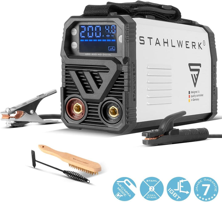 STAHLWERK Schweissgerät ARC 200 MD Digital - DC MMA | E-Hand | Lift-TIG Inverter mit 200 Ampere, Dig