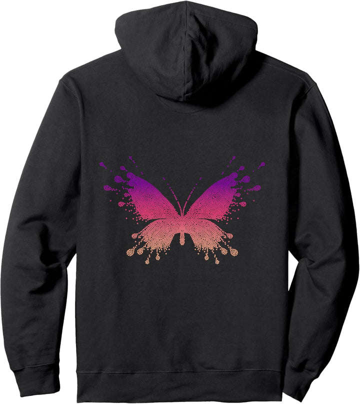 Backprint Bunter Schmetterling Pullover Hoodie