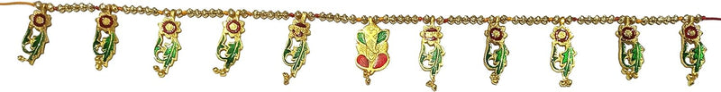 Purpledip Bandhanwar Toran Soffitte, Metall, Wandbehang, Ganesha Phool Mala (12202C) Mehrfarbig: Gan