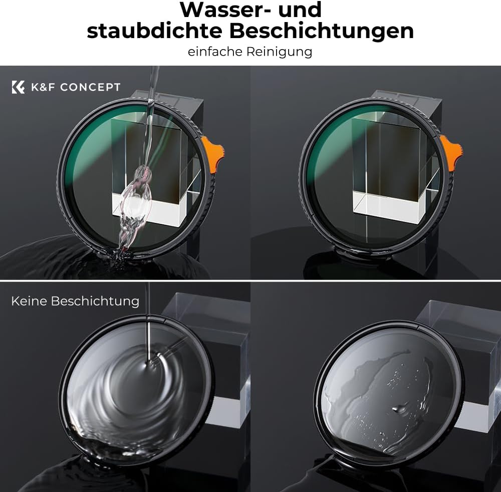 K&amp;F Concept Variabler ND Filter 72mm ND3-ND1000 Graufilter (1.5-10 Blendenstufen) （Nano Xcel） | Neut