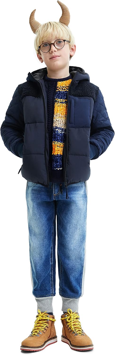 Desigual Jungen Padded_Fernan 5000 Navy 7-8 Blau, 7-8 Blau