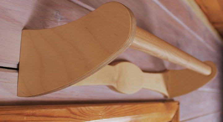 Robuste Klimmzugstange aus Holz, 74 cm, für den Innen- und Aussenbereich, mit 2 Höhenoptionen – Wand