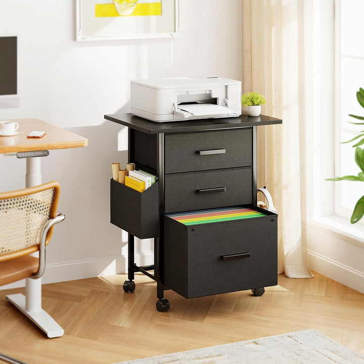 Rollcontainer, Aktenschrank, mit 3 Schubladen und Rollen, für Dokumente in DIN A4, Letter-Format, Dr