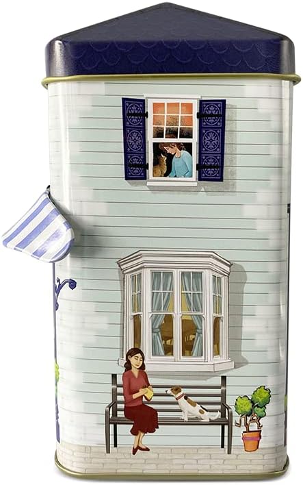 Blechdose in Form eines Stadthaus mit Vordach "Sweet Shop" ca.12 x 7,5 x 15 cm, Volumen 1000 ml, Swe