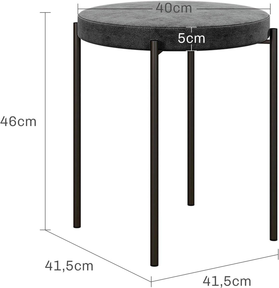 HOMCOM Esszimmerhocker 4er Set Stapelhocker Hocker aus Metall mit Samtoptik Küchenhocker Polsterhock
