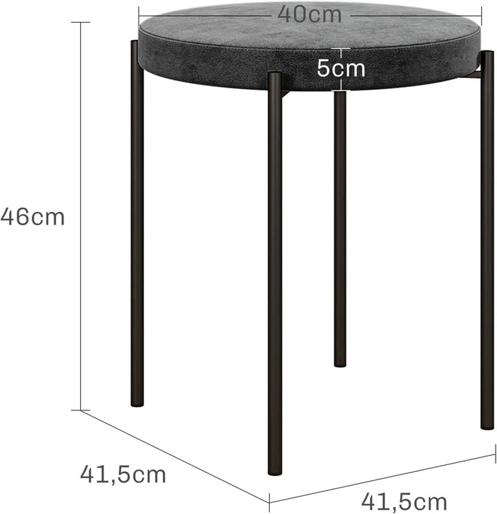 HOMCOM Esszimmerhocker 4er Set Stapelhocker Hocker aus Metall mit Samtoptik Küchenhocker Polsterhock