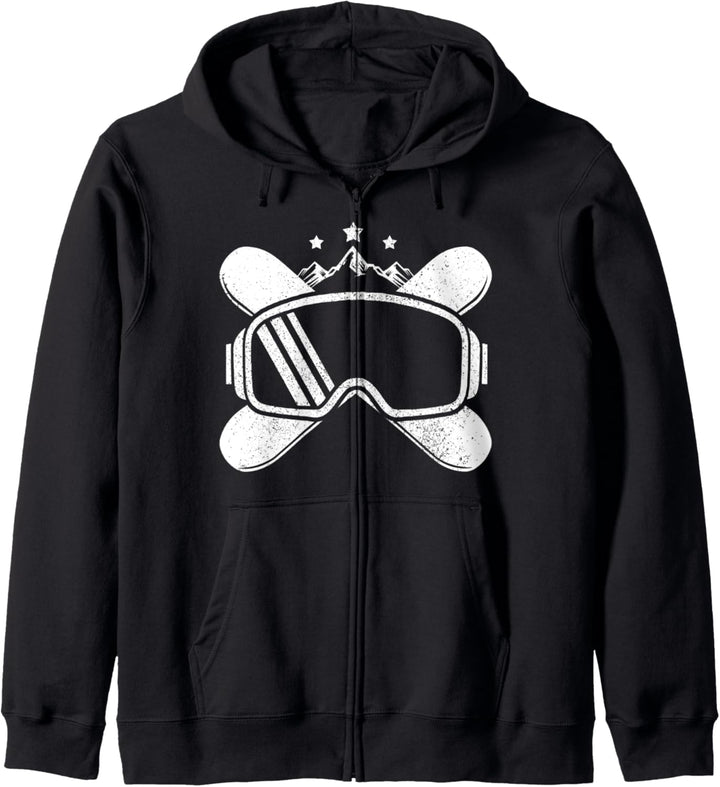 Snowboard - Berge Goggles Wintersport Snowboarder Geschenk Kapuzenjacke